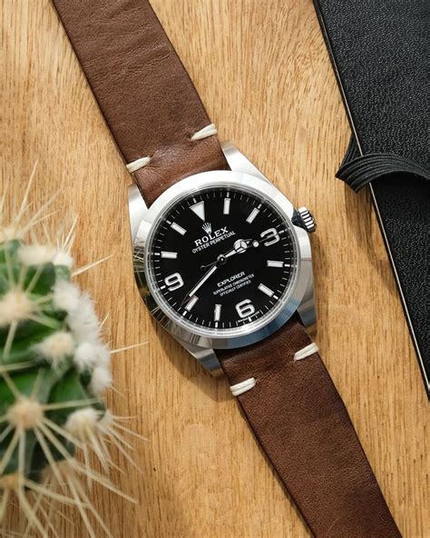 rolex explorer 39mm leather strap|best strap for rolex explorer.